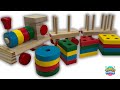 Wooden Train Toy Shape Sorting Stacking Educational Video For Toddlers Learn Shapes Shapes 