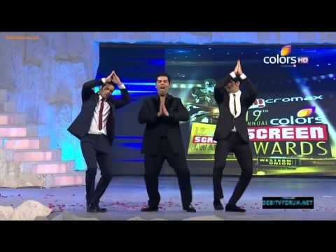 Siddharth Malhotra, Varun Dhawan & Karan Johar's masti on 19th Colors Screen Awards 2013