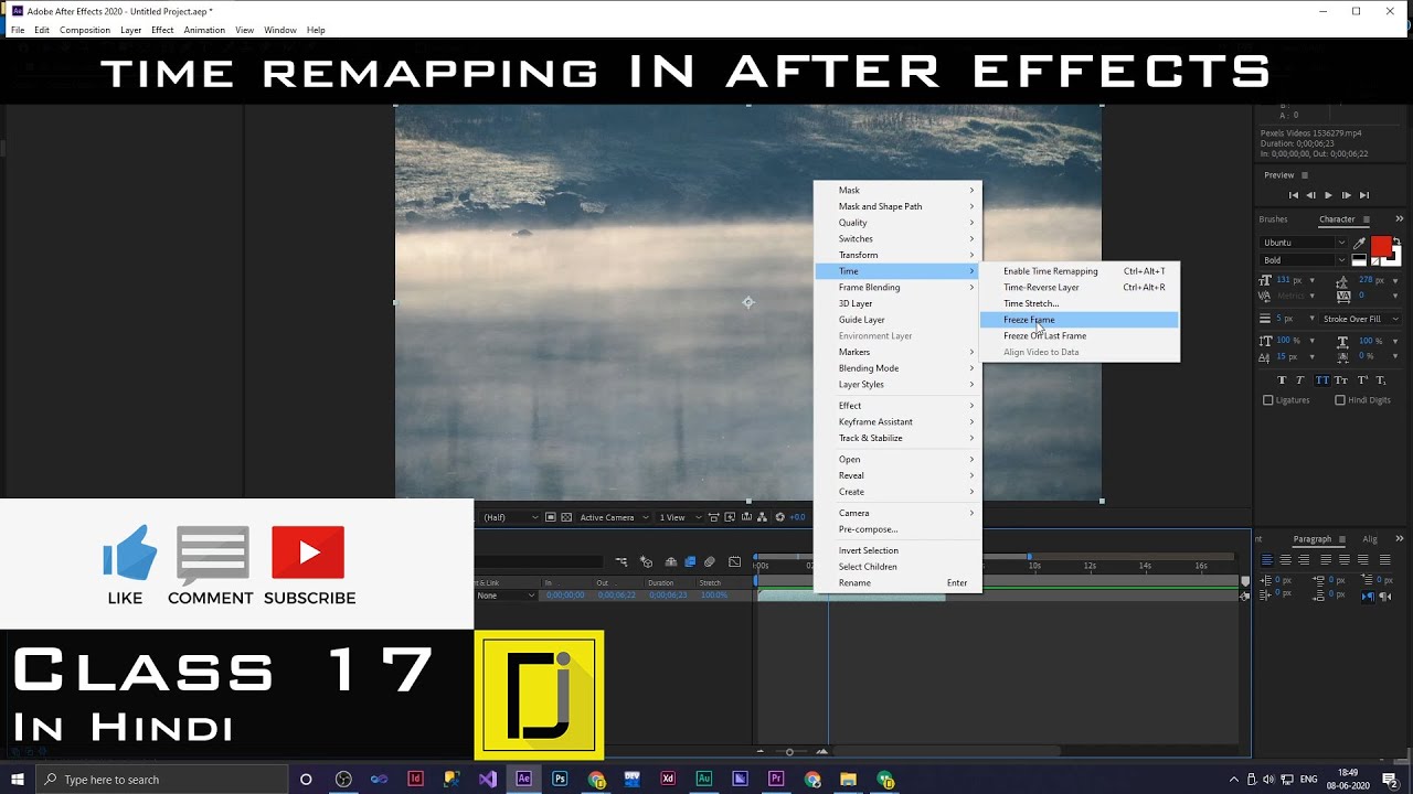 After Effects Tutorial time remapping in Hindi || Class 17 || Subscribe ...