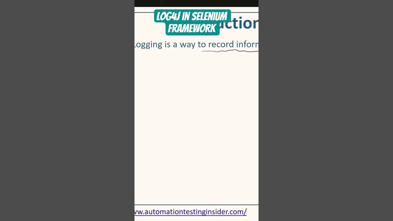 Использование Log4j в разработке с помощью фреймворка Selenium | Пошаговая разработка фреймворка