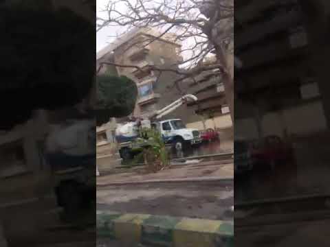 اثار الامطار والعاصفة على مدينة الفردوس ب ٦أكتوبر