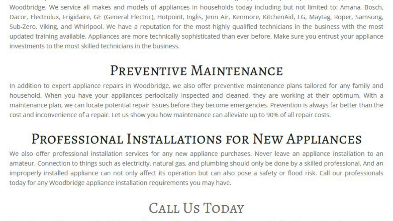 Woodbridge ON Electronics Appliance Repair KB Appliance Repair