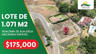 Lote de 1.071 m2 a la venta en el condominio Hacienda Espavel, Las Vueltas de La Guacima, Alajuela. Lote de 1.071 m2 a la venta en el condominio Hacienda Espavel, Las Vueltas de La Guacima, Alajuela.