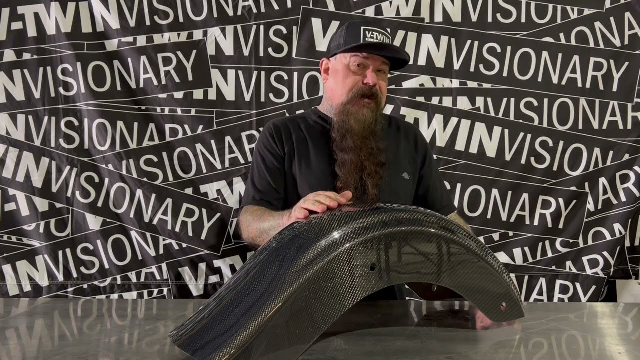 V-Twin Visionary shows off the rear Carbon Fiber Harley-Davidson Bagger Fender from Hofmann Designs