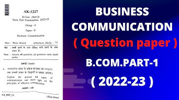 Bilaspur university question paper || Business Communication paper || Bcom question paper||old paper