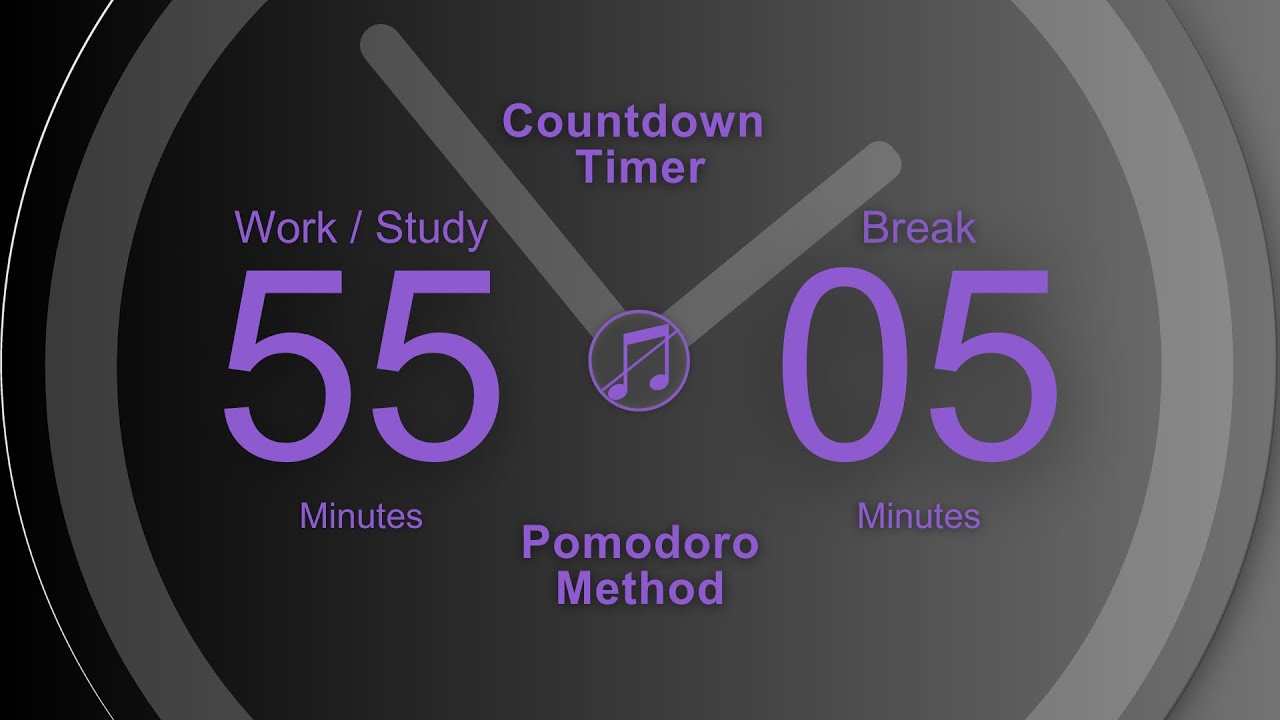 Pomodoro method | 2 x 55 / 05 min - 2 hours of study/work | No music ...