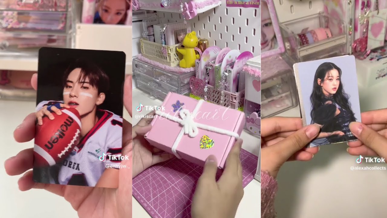unboxing kpop photocard mail || asmr tiktok compilation 🌻