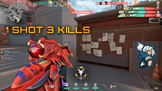 INSANE TRIPLE COLLAT😈| 1 SHOT 3 KILLS | VALORANT #valorantclips #valorant