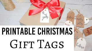 Printable Christmas Gift Tags | Updated with glitter