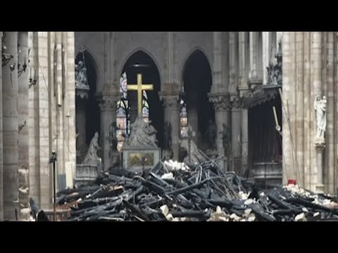 Notre Dame's fire-damaged interior revealed