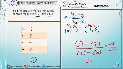 FTCE GK MATH- Finding the Slope of a Line using Two Coordinate Points