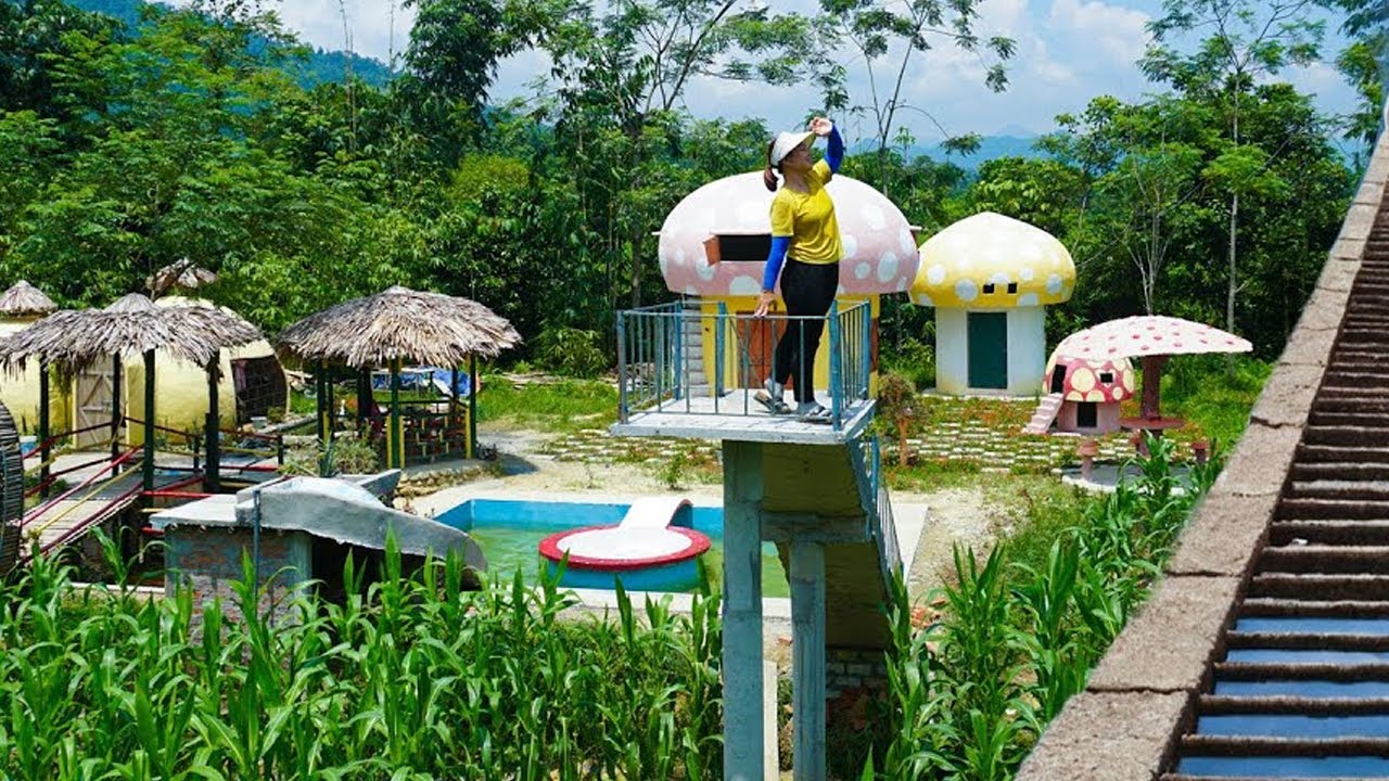 Build An Observatory On High, Complete The Mushroom House Resort | Phuong Farm & Cabin Life