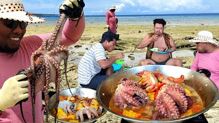 Bule sampai Puas Makan Gurita n Kepiting, seharian berburu buat makan di tepi laut