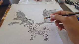 Karakalem King Ghidorah Çizimi / Black Drawing