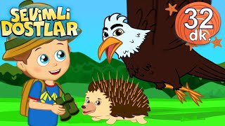 Kartal Kirpi ve Fil şarkısı ile 30 dk Sevimli Dostlar Bebek Şarkıları | Adisebaba Nursery Rhymes