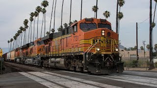 BNSF, Union Pacific, Amtrak, and Metrolink Trains all Across The Los Angeles Basin