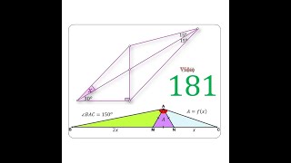 الفيديو 181 : حساب مساحة مثلث متساوي أضلاع - حساب زاوية في رباعي فيه الزوايا 30 و 15و 15