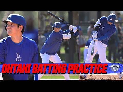 Shohei Ohtani's First Live Batting Practice! Ohtani Hits Home Run off Dodgers Pitcher JP Feyereisen!