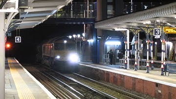 66743 & 66719 on a RHTT circuit, 6W75 Tonbridge to Tonbridge passes Denmark Hill 07/11/2014