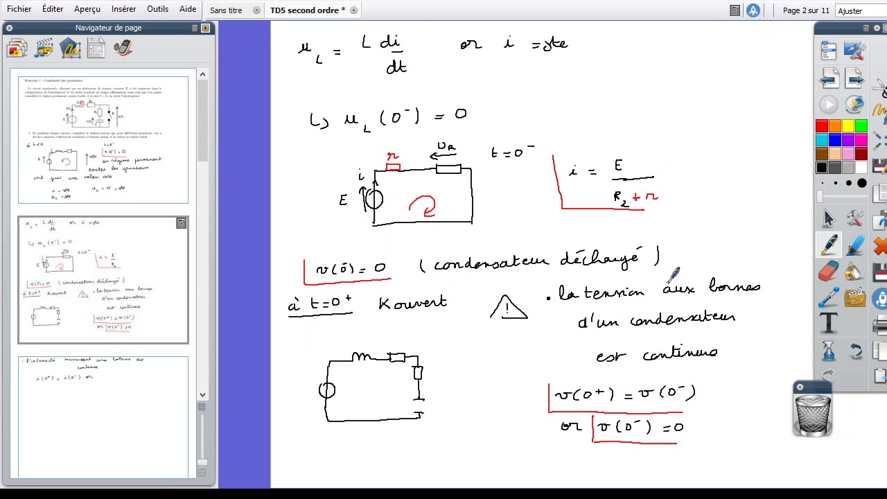 Correction ex 1 TD5 Régimes transitoires du second ordre