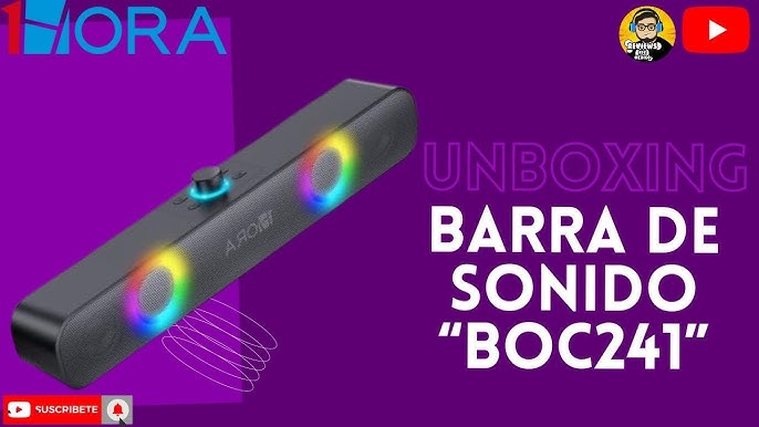 1 Hora Bocina Bluetooth, Barra de Sonido Soundbar para PC TV, RGB Alta –  Tecniquero