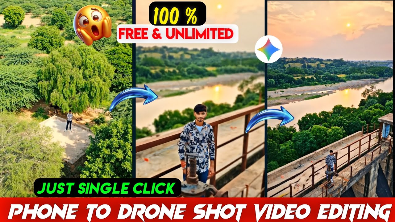How to create drone shot without drone | image To Drone Video Editing ...