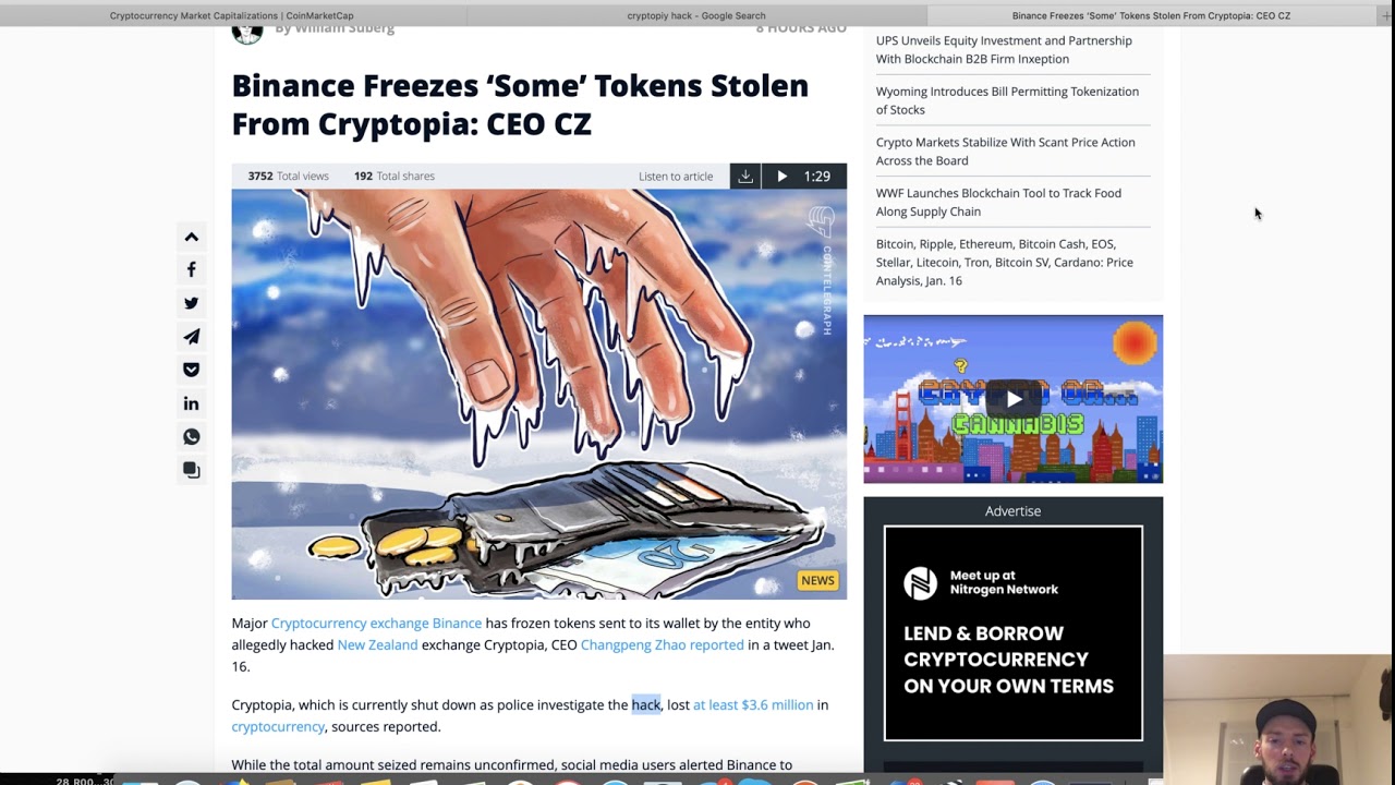 Binance freeze stolen funds from Cryptopia hack