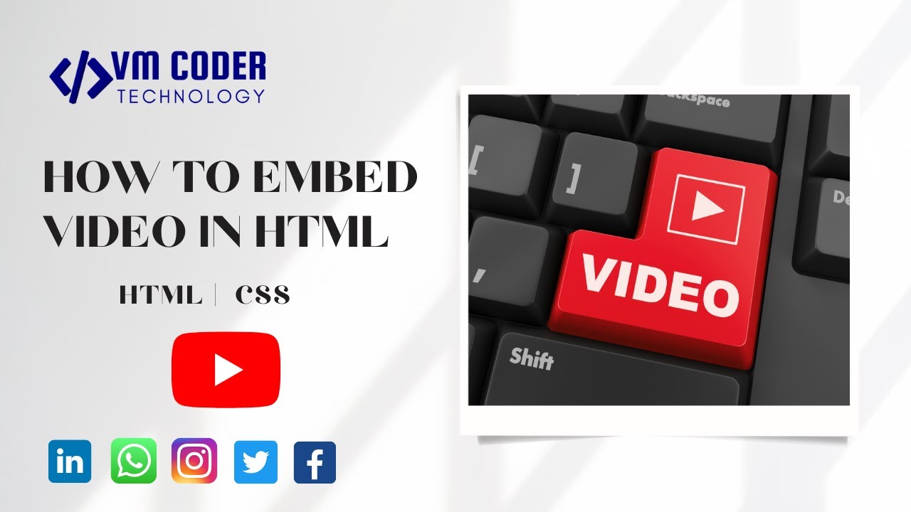 HOW TO EMBED VIDEOS IN HTML | YOUTUBE VIDEOS EMBED IN HTML | CSS | WEB ...