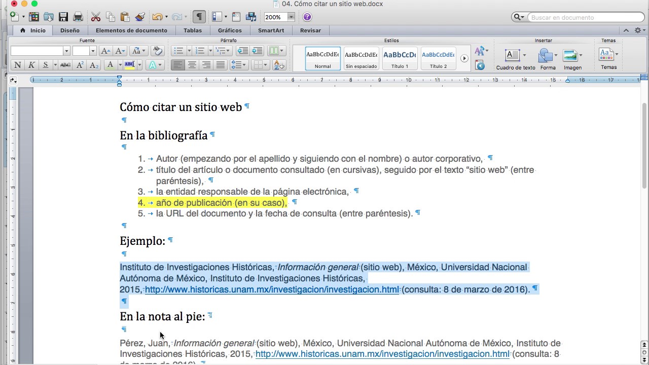 Como Citar Dentro De Un Texto Una Pagina Web Texto Exemplo