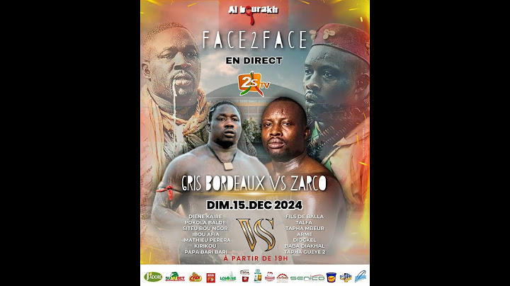 Face2Face ZARCO vs GRIS Bordeaux - Par Becaye Mbaye et Modou Mbaye | Dim. 15 Décembre 2024