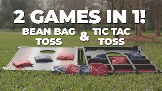 2 Jeux sur 1 Board Tic Tac Toe Et Party Cornhole Jeux AHWZ Bean Bag Toss Game Set Réversible 
