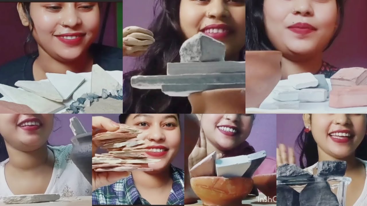 Request video nisha crunch asmr triangle slate bar cubes multani mitti slate chips and nakumat 