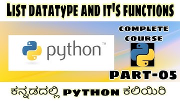 [kannada]- List datatype and its functions || learn python in kannada (part-05)|| by script kiddie