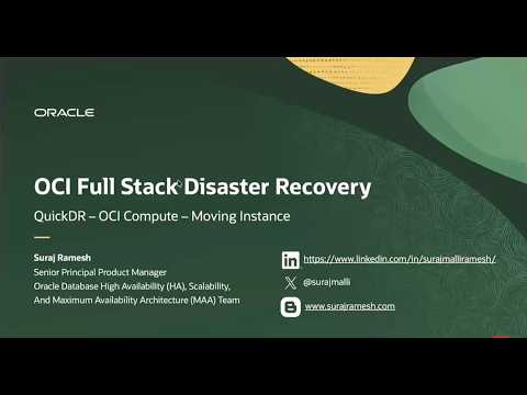 QuickDR Demo | Simplifying Disaster Recovery Setup with Oracle Full Stack DR