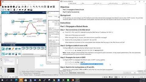 ENSA-M2 2.5.3 Packet Tracer Propagate a Default Route in OSPFv2