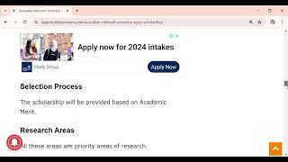 AUSTRALIAN NATIONAL UNIVERSITY AGRTP SCHOLARSHIP 2024 TO 205