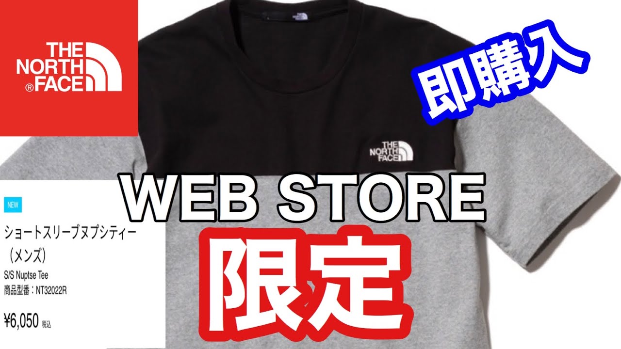 ノースフェイス　web store限定販売　ヌプシTシャツ