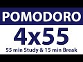 Pomodoro Technique | 4 x 55 min | 55 min Study & 15 min Break | Study Timer | No Music