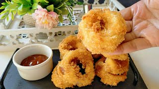 ستعشقون أكل البصل المقرمش بعد معرفتكم هذه الطريقة الرائعة لطهيه/ Homemade onion rings /