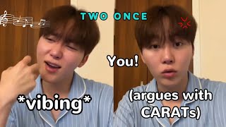 SVT Seungkwan talking about TWICE's new songs in recent live