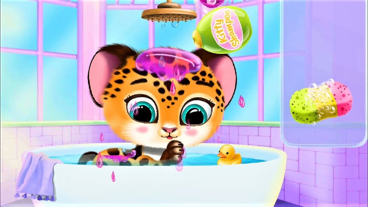 Baby Tiger Care - Play With Pocket Pet Friend : Feed Bath Dress Up kitty - Video Gameplay Android