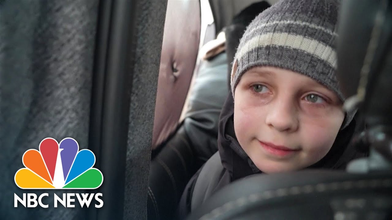 WATCH: Ukrainian Child Describes Leaving Father Behind As He Flees Country