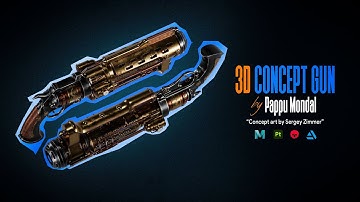 3D Steampunk Revolver | Hard Surface Weapon Modeling & Texturing in Maya & Substance Painter