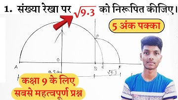 संख्या रेखा पर √9.3 को निरूपित कीजिए || class 9 math || संख्या पद्धति | number system class 9 #math