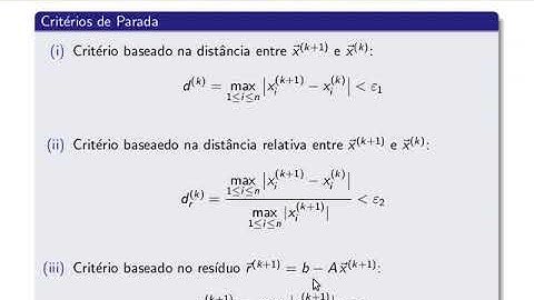 Método de Gauss-Seidel - Solução de Sistema Algébrico Lineares - Cálculo Numérico