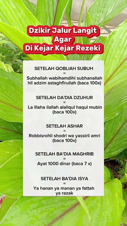 Dzikir Jalur Langit Agar Dikejar Kejar Rezeki