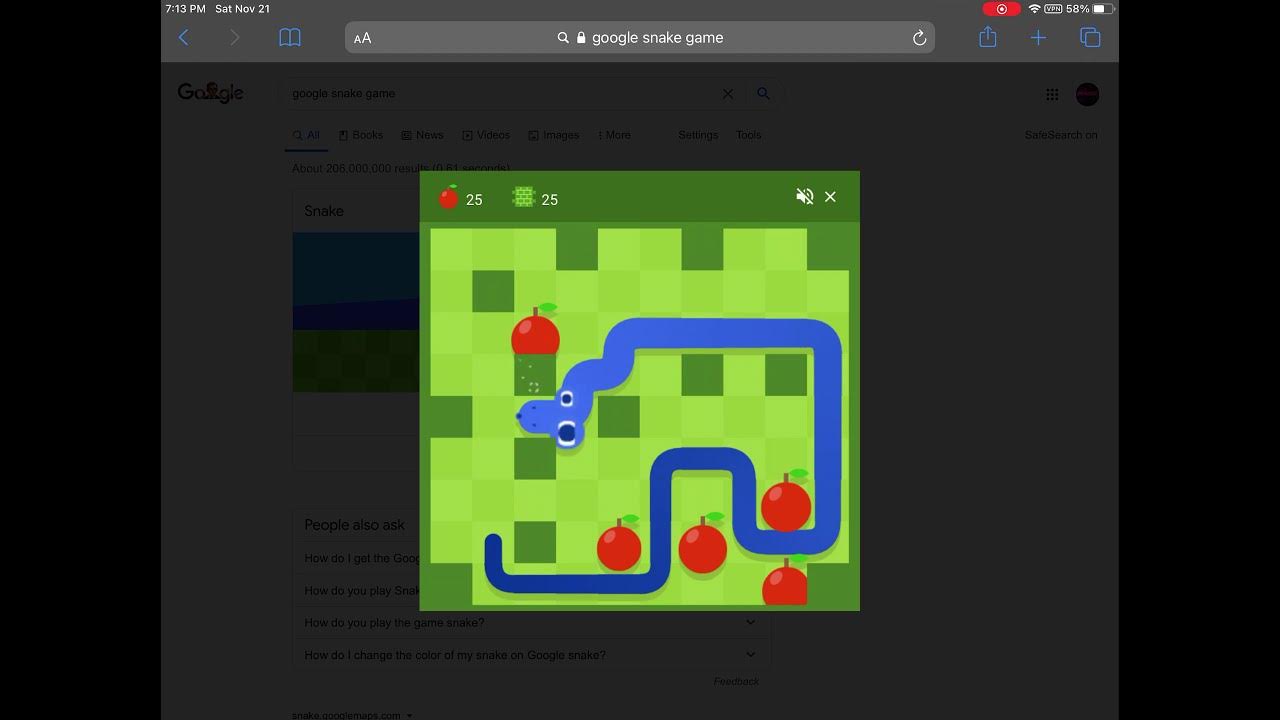 Google Snake - Smallest Map  Fast mode (Maximum score, 87) 