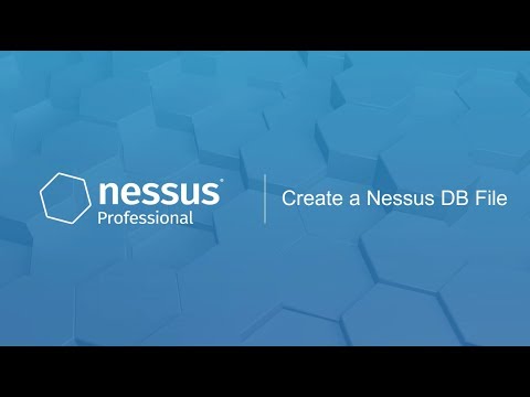 Create a Nessus DB File in Nessus Professional