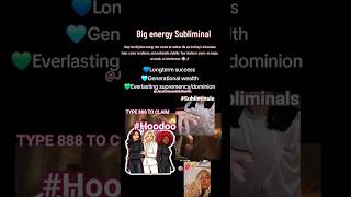 #Hoodoo #subliminais Use this subliminal to bring in 🍾BIG BOSS ENERGY🧚🏾‍♀️ , Luxury 🧜🏿‍♀️ &amp; Success