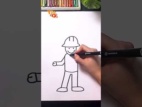 Boyaların hazır mı? Birlikte bir inşaat resmi çiziyoruz☺️✏️
